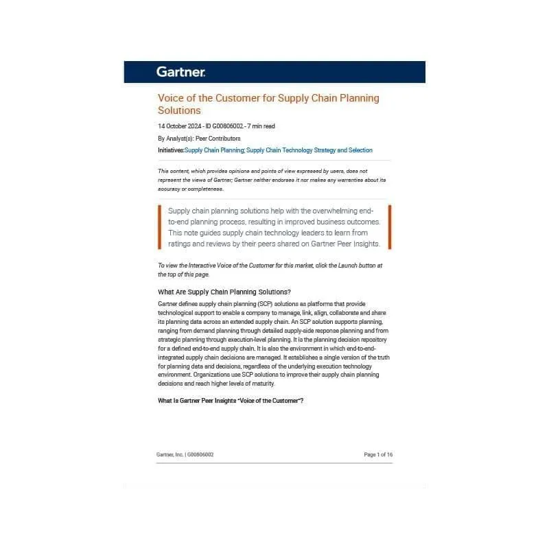 Gartner Voice of the customer