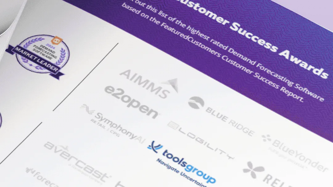 ToolsGroup Named Leader in Demand Forecasting and Supply Chain Management Software in 2024 Customer Success Report
