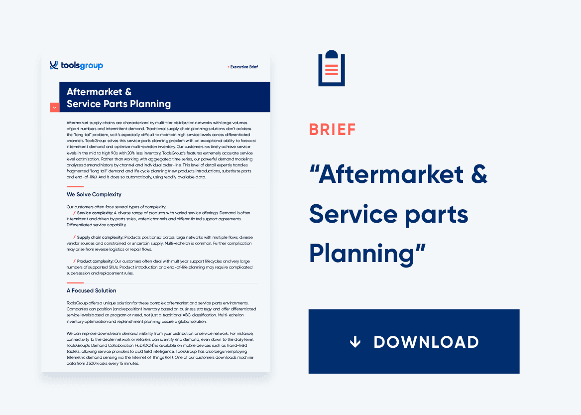 Aftermarket service parts planning brochure