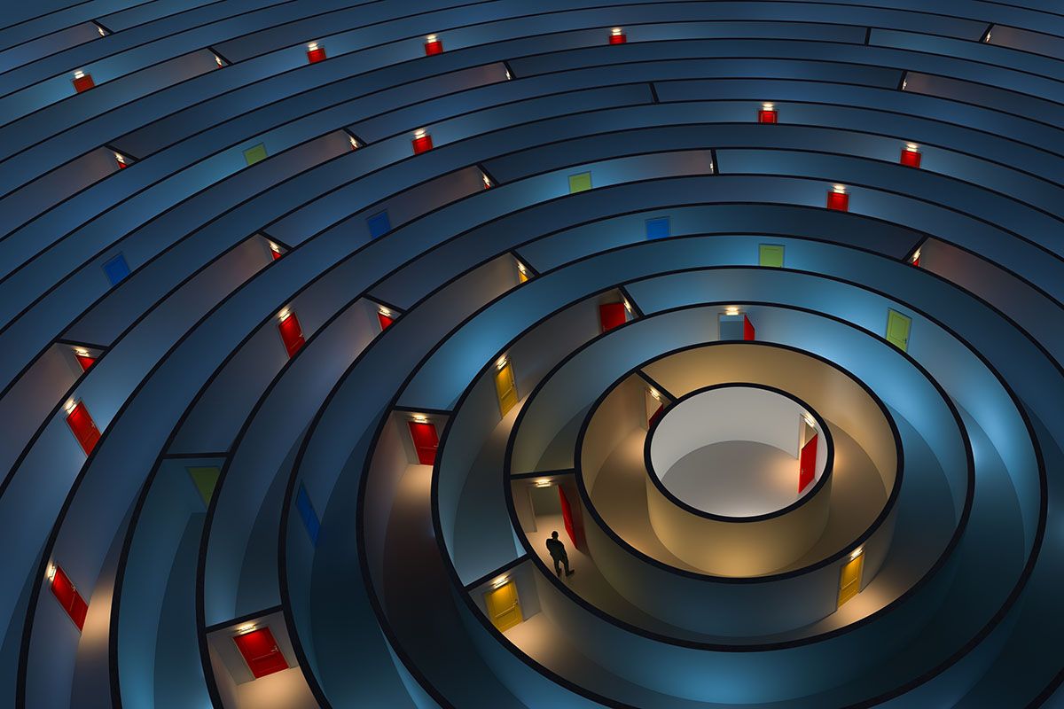 Too many options in a large maze