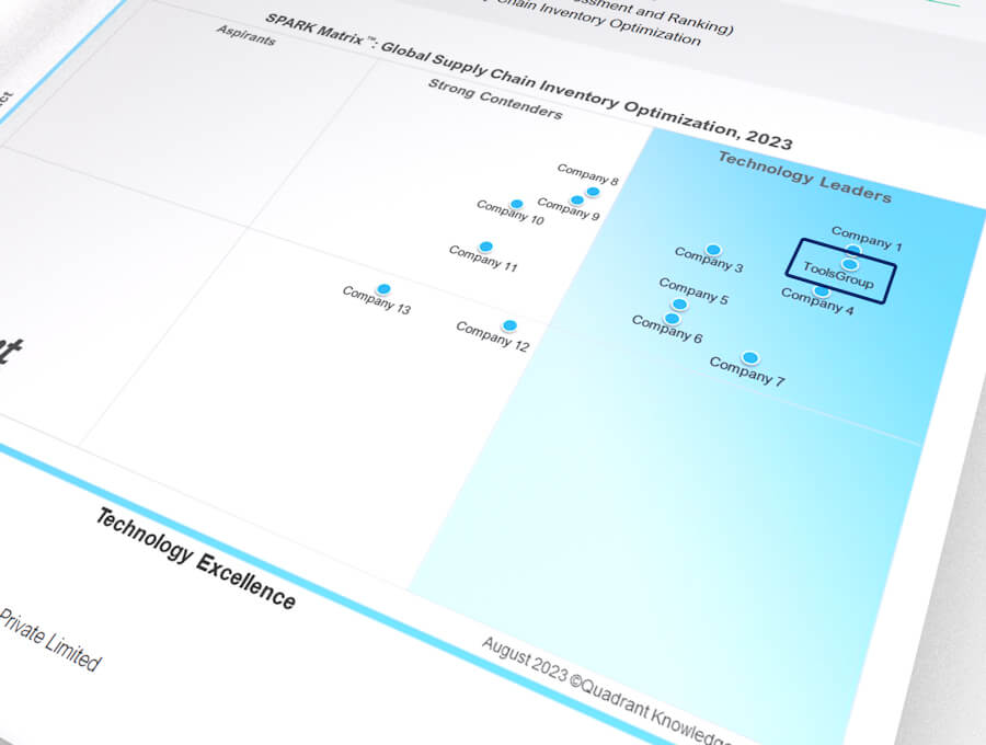 Technology Leader in 2023 SPARK Matrix™ for Global Supply Chain Inventory Optimization