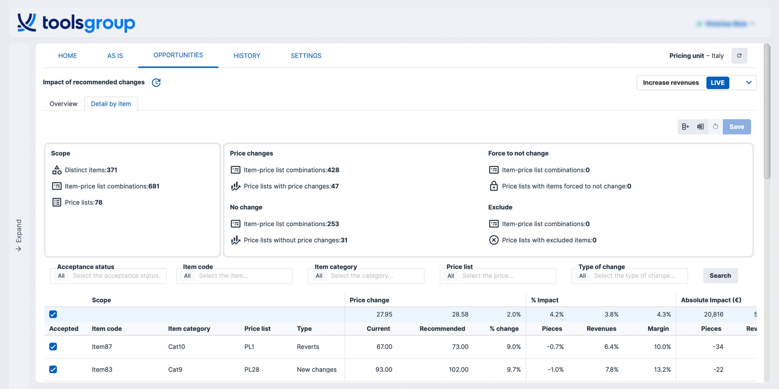 Price io Flexible automated workflow