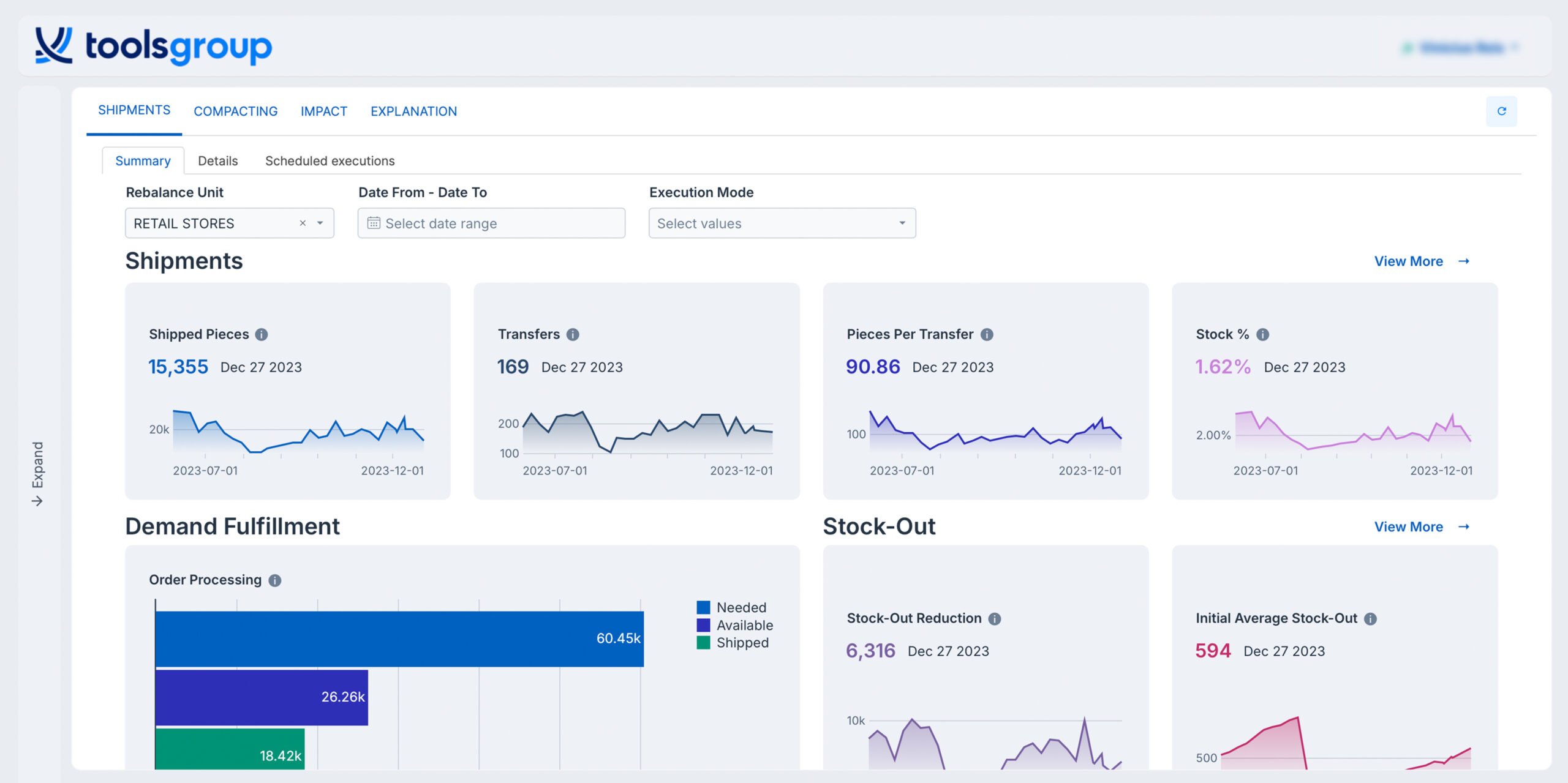 Rebalance io Responsive inventory