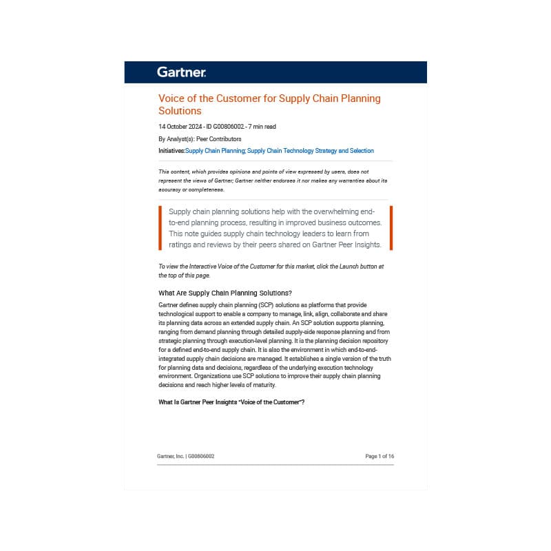 Gartner Voice of the customer